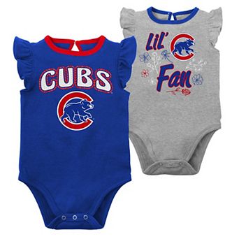 Infant Royal/Heather Gray Chicago Cubs Little Fan Two-Pack Bodysuit Set