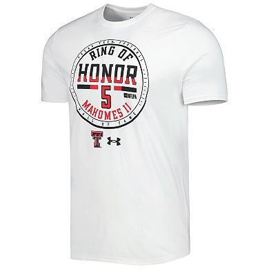 Men's Under Armour Patrick Mahomes White Texas Tech Red Raiders Ring of Honor T-Shirt