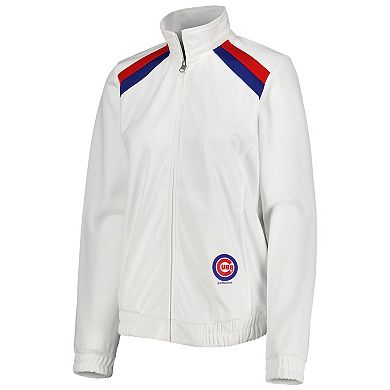 Women's G-III 4Her by Carl Banks White Chicago Cubs Red Flag Full-Zip Track Jacket