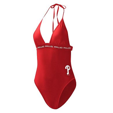 Women's G-III 4Her by Carl Banks Red Philadelphia Phillies Full Count One-Piece Swimsuit