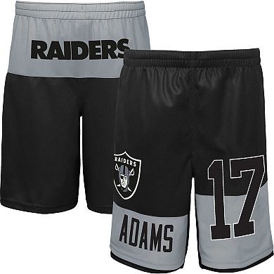 Youth Davante Adams Black Las Vegas Raiders Player Name & Number Shorts