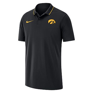 Men's Nike Black Iowa Hawkeyes Coaches Performance Polo