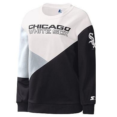 Women's Starter White/Black Chicago White Sox Shutout Pullover Sweatshirt