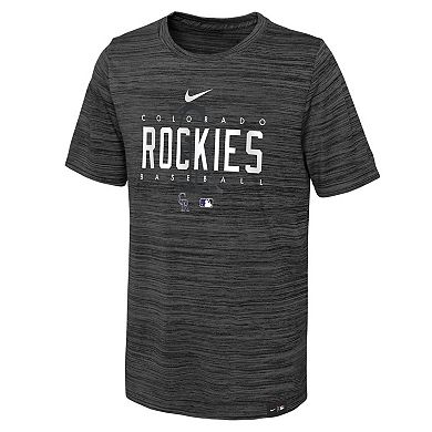 Youth Nike Black Colorado Rockies Authentic Collection Velocity Practice Performance T-Shirt