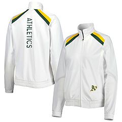 Lids Oakland Athletics G-III Sports by Carl Banks Kickoff Raglan V-Neck  Pullover Jacket - Green/Gold