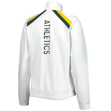 Women's G-III 4Her by Carl Banks White Oakland Athletics Red Flag Full-Zip Track Jacket