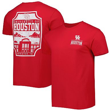 Men's Red Houston Cougars Logo Campus Icon T-Shirt