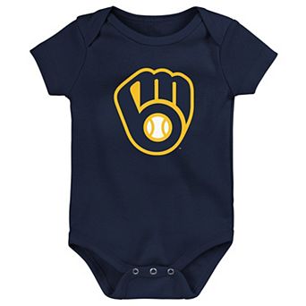 Newborn & Infant Navy Milwaukee Brewers Primary Team Logo Bodysuit