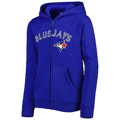 Youth Royal Toronto Blue Jays Wordmark Full-Zip Fleece Hoodie