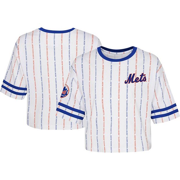 New York Mets Toddler White Home Pinstripe Jersey - 3T