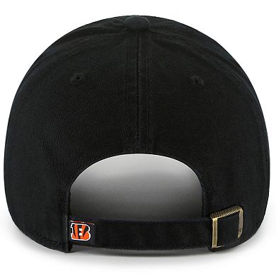 Men's '47 Black Cincinnati Bengals Team Pride Clean Up Adjustable Hat