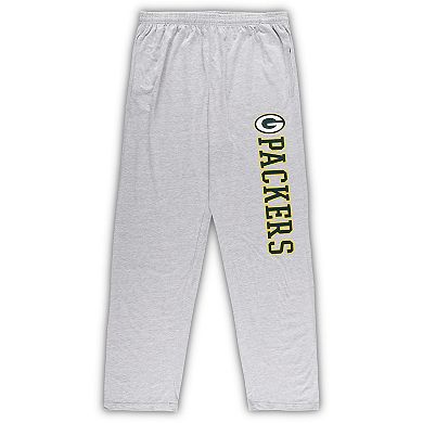 Men's Concepts Sport Green/Heather Gray Green Bay Packers Big & Tall T-Shirt & Pants Sleep Set