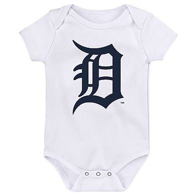 Newborn & Infant Orange/Navy/White Detroit Tigers Minor League Player Three-Pack Bodysuit Set