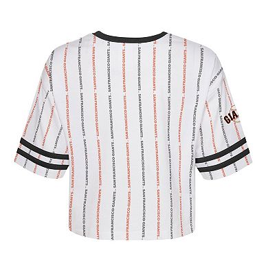 Girls Youth White San Francisco Giants Ball Striped T-Shirt