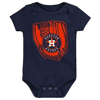 Infant Orange/Navy/White Houston Astros Minor League Player Three-Pack Bodysuit Set