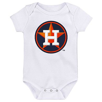 Infant Orange/Navy/White Houston Astros Minor League Player Three-Pack Bodysuit Set