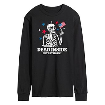 Men's Dead Inside Patriotic Long Sleeve Graphic Tee