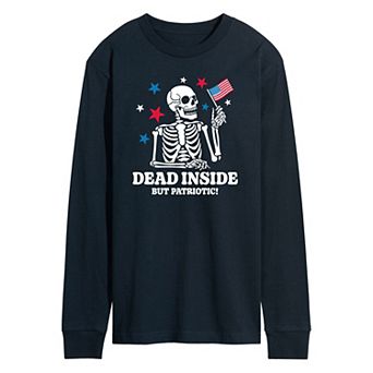 Men's Dead Inside Patriotic Long Sleeve Graphic Tee
