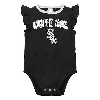 Infant Black/Heather Gray Chicago White Sox Little Fan Two-Pack Bodysuit Set