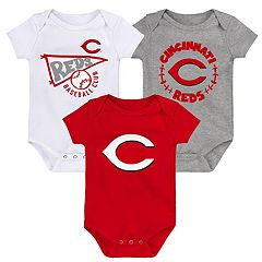 Outerstuff Newborn & Infant Heather Gray Cincinnati Reds Extra Base Hit Raglan Full-Snap Romper at Nordstrom, Size 3-6 M