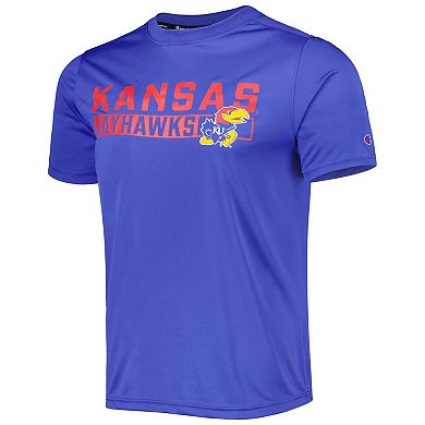 Men's Champion Royal Kansas Jayhawks Impact Knockout T-Shirt