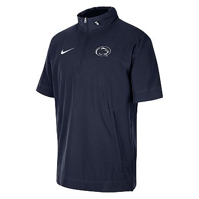 Men's Nike Navy Penn State Nittany Lions Coaches Quarter-Zip Short Sleeve Jacket