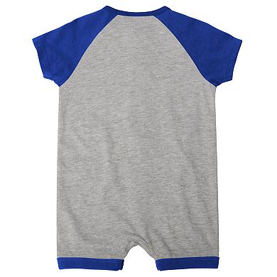 Newborn & Infant Heather Gray Kansas City Royals Extra Base Hit Raglan Full-Snap Romper