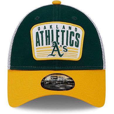 Men's New Era Green Oakland Athletics Two-Tone Patch 9FORTY Snapback Hat