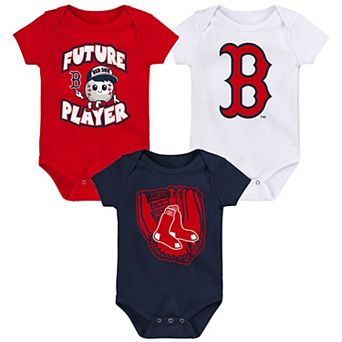 Newborn & Infant Red/Navy/White Boston Red Sox Minor League Player Three-Pack Bodysuit Set