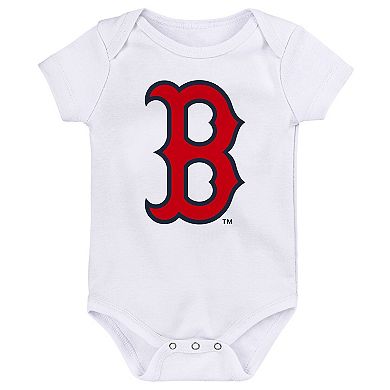 Newborn & Infant Red/Navy/White Boston Red Sox Minor League Player Three-Pack Bodysuit Set