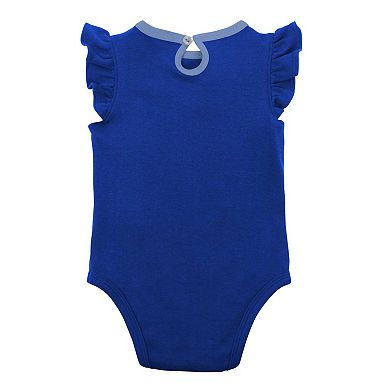 Newborn & Infant Royal/Light Blue Kansas City Royals Three-Piece Love of Baseball Bib Bodysuit & Booties Set