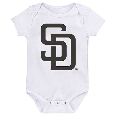 Infant Gold/Brown/White San Diego Padres Minor League Player Three-Pack Bodysuit Set