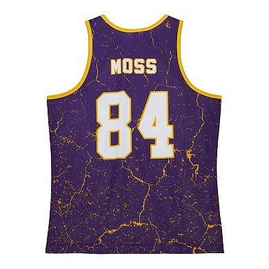Men's Mitchell & Ness Randy Moss Purple Minnesota Vikings 1998 Player Burst Tank Top