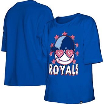 Girls Youth New Era Royal Kansas City Royals Team Half Sleeve T-Shirt