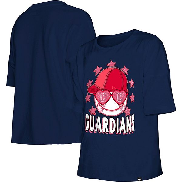 Girls Youth New Era Navy Cleveland Guardians Team Half Sleeve T-Shirt Size: Small