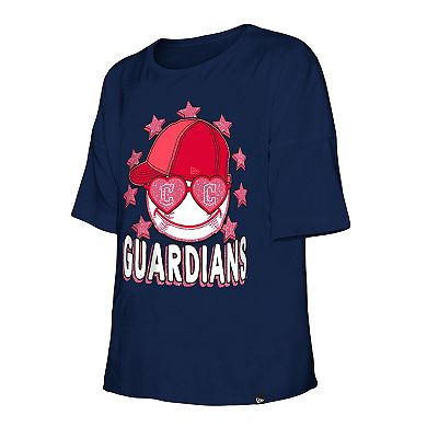 Girls Youth New Era Navy Cleveland Guardians Team Half Sleeve T-Shirt