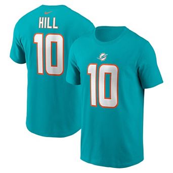 Men's Nike Tyreek Hill Aqua Miami Dolphins Player Name & Number T-Shirt