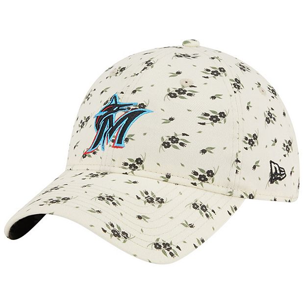 Women's New Era Cream Miami Marlins Chrome Bloom 9TWENTY Adjustable Hat Women's New Era Cream Miami Marlins Chrome Bloom 9TWENTY Adjustable Hat