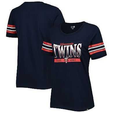 Women's New Era Navy Minnesota Twins Team Stripe T-Shirt
