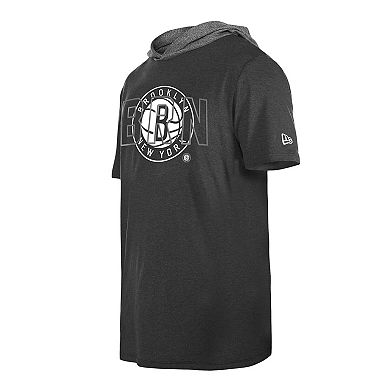 Men's New Era Black Brooklyn Nets Active Hoodie T-Shirt