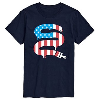 Men's Paintbrush American Flag Graphic Tee
