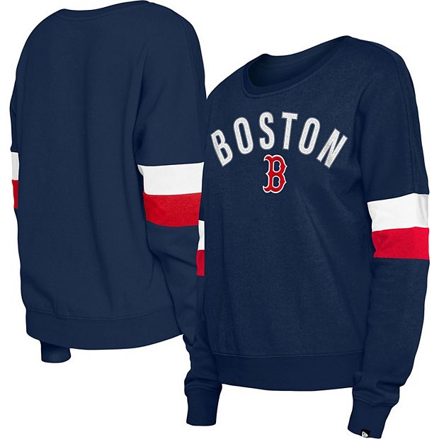 Boston Red Sox Shirt Women's Medium White Graphic Logo Round Neck Long  Sleeve