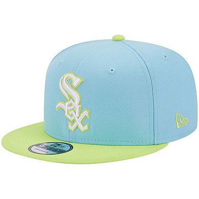 Men's New Era Light Blue/Neon Green Chicago White Sox Spring Basic Two-Tone 9FIFTY Snapback Hat