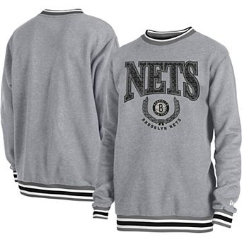 Unisex New Era Gray Brooklyn Nets Vintage Throwback Crew Sweatshirt