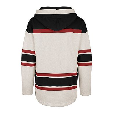 Men's '47 Oatmeal Ottawa Senators Rockaway Lace-Up Pullover Hoodie