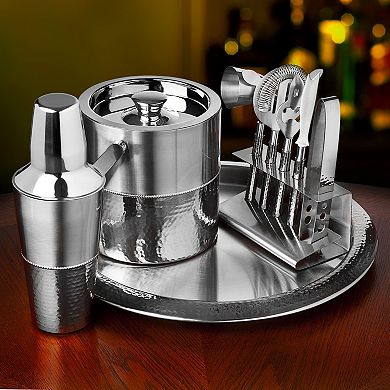 Godinger Silver Hammered 9-piece Bar Tools Set