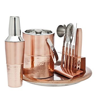 Godinger Silver Hammered 9 pc Bar Tools Set