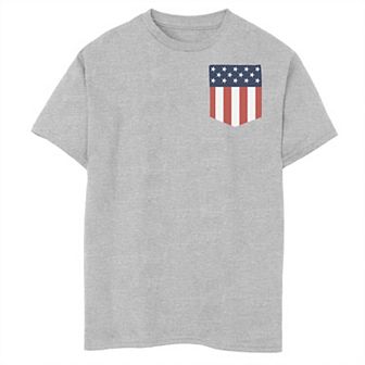 Boys 8-20 USA Chest Flag Tee