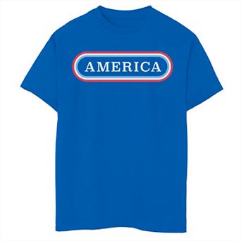 Boys 8-20 America Red White And Blue Lines Tee