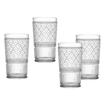 Godinger Silver Claro Textured Highball Glasses 4 pc Set